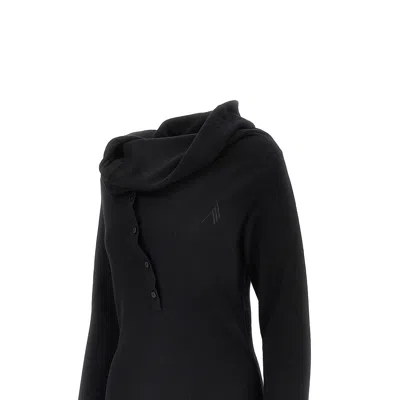 Attico Knee Length Dress Featuring Button Detailing
