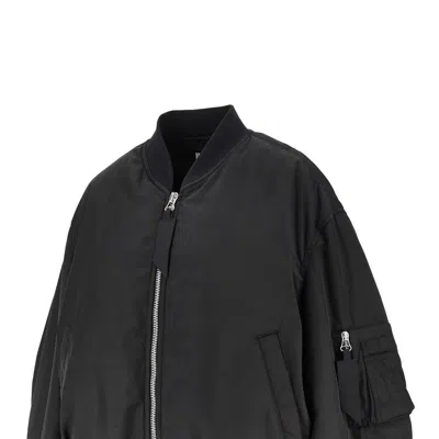Attico Padded Nylon Oversized Bomber Jacket In Black