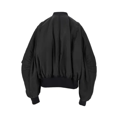 Attico Padded Nylon Oversized Bomber Jacket In Black