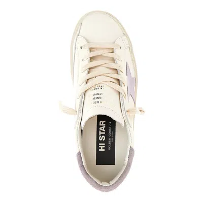 Golden Goose Sneakers Hi Star Classic In Pelle Bianca Donna