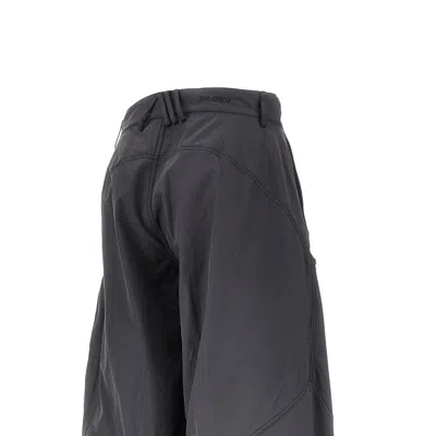 Attico Womens Dark Grey Zip-fastening Balloon-leg Cotton-blend Trousers In Blue