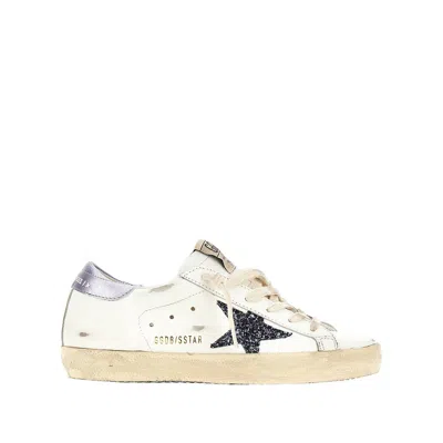 Golden Goose Super Star Leather Upper And Toe Glitter Star Laminated Heel