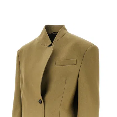 Attico Green Jacket With Asymmetric Closure On The Front
