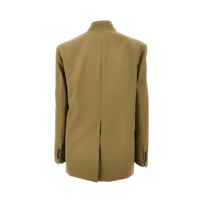 Attico Green Jacket With Asymmetric Closure On The Front