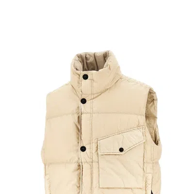 Stone Island Down Vest In Lightweight Nylon Reps Jackets Beige