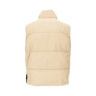Stone Island Down Vest In Lightweight Nylon Reps Jackets Beige