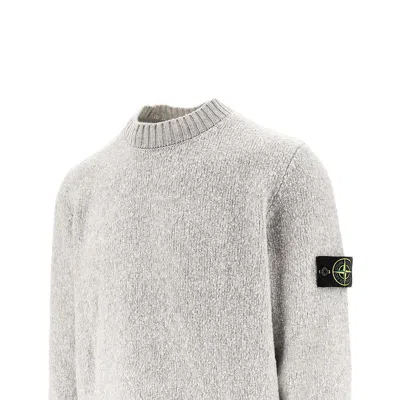 Stone Island Crew Neck Wool Sweater In Gray