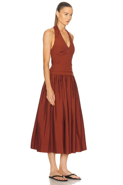 A.l.c Nora Cotton Midi Dress In Dark Bosco