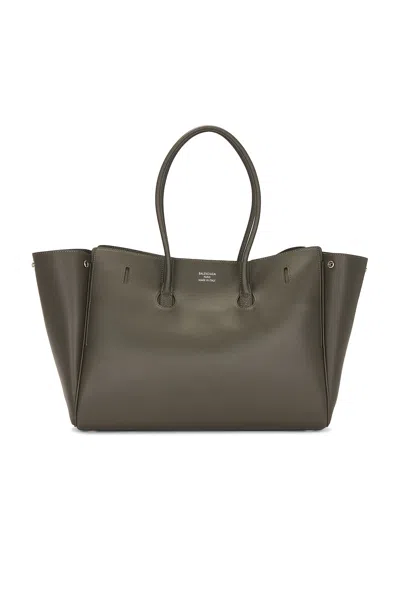 Balenciaga Medium Bel Air Carry All Leather Tote In Green
