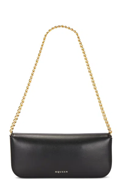Alexander Mcqueen Black Healthier Small Skull Flower Crossbody Bag