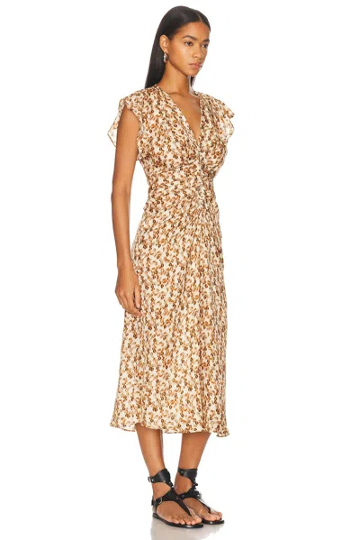 Isabel Marant Lyndsay Gathered Jacquard Midi Dress In Neutral