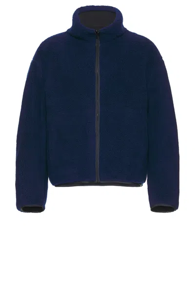 Givenchy Blouson Jacket In Fleece With Couture Stitching In Blue