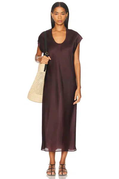 Khaite Darby Silk-organza Midi Dress In Burgundy