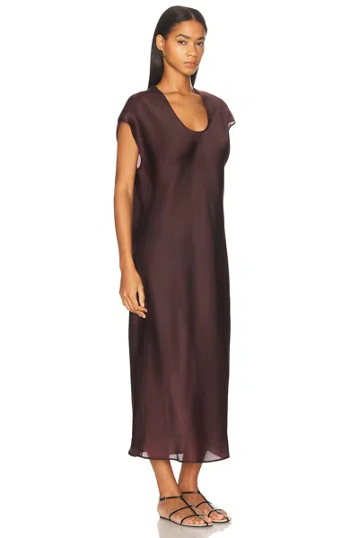 Khaite Darby Silk-organza Midi Dress In Burgundy