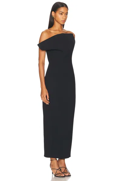 Khaite Sato One-shoulder Velvet Midi Dress In Black