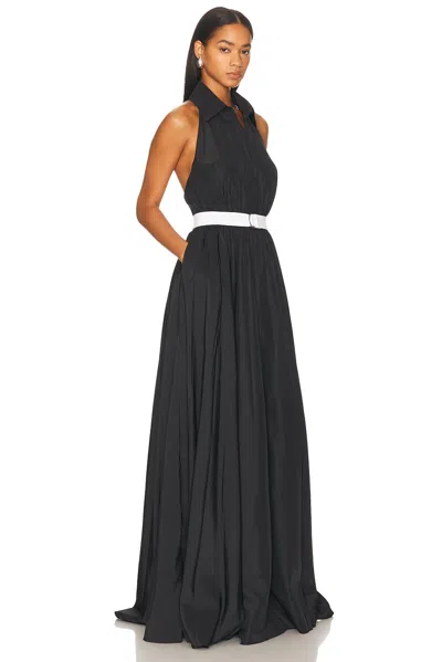 Norma Kamali Halter Flared Gown