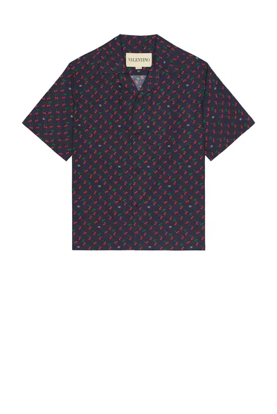 Valentino Garavani Bowling Shirt With Cherryfic Print In Multi