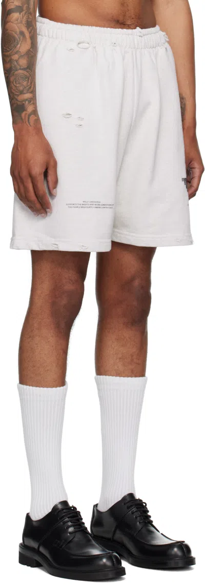 Willy Chavarria Gray Ufw Sweat Shorts In White