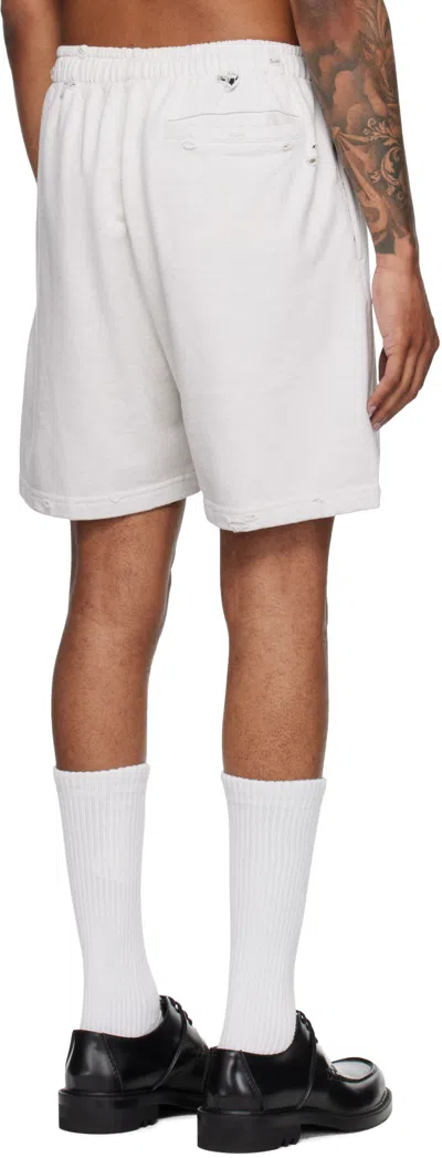 Willy Chavarria Gray Ufw Sweat Shorts In White