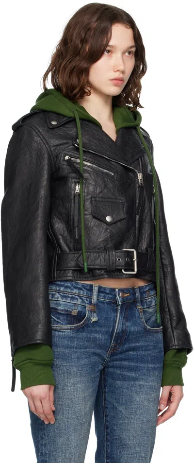 Acne Studios Leather Biker Jacket In Black