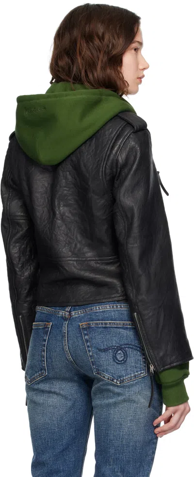Acne Studios Leather Biker Jacket In Black