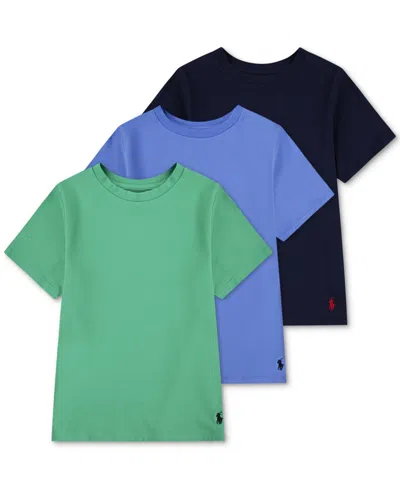 Polo Ralph Lauren Big Boys Crewneck Undershirts, 3 Pack In Multi