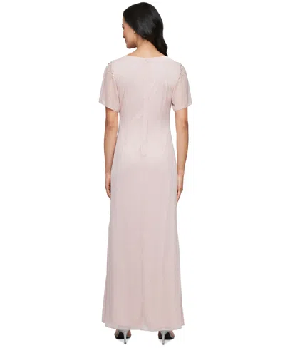 Sl Fashions Sparkle Embellished Shoulder Gown