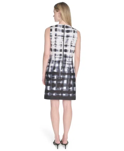 Calvin Klein Variegated Print Sheath Dress In Black