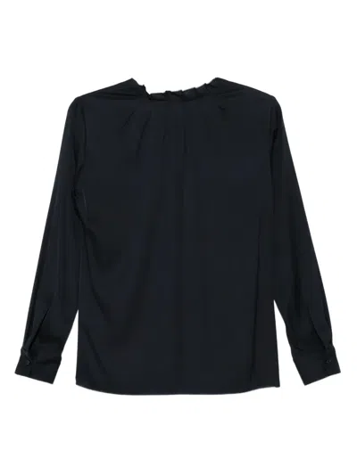 Hugo Boss Keyhole Blouse In Black