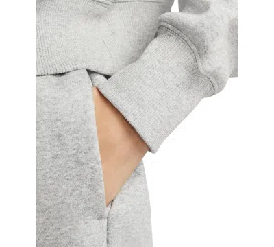 Nike Phoenix Fleece Cropped Quarter Zip Sweatshirt In Gray