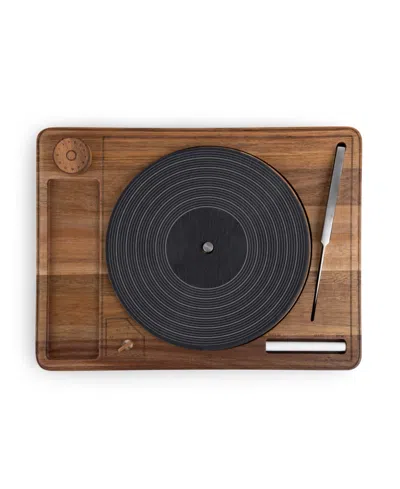 Toscana Turntable Acacia And Slate Cheese Board Set In Brown