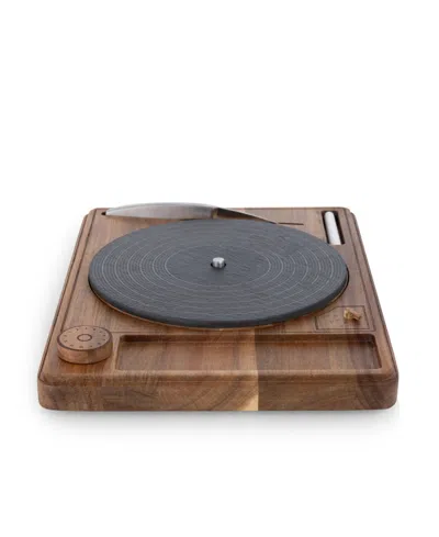 Toscana Turntable Acacia And Slate Cheese Board Set In Brown