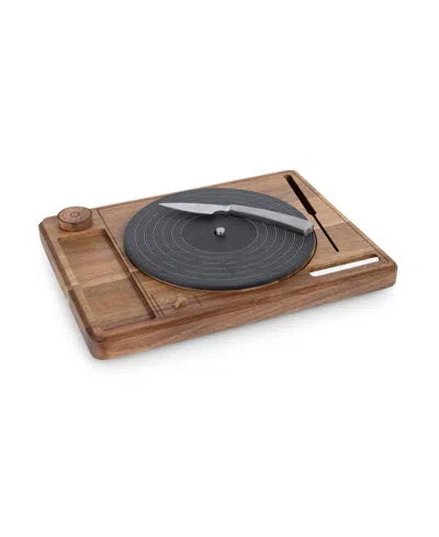 Toscana Turntable Acacia And Slate Cheese Board Set In Brown