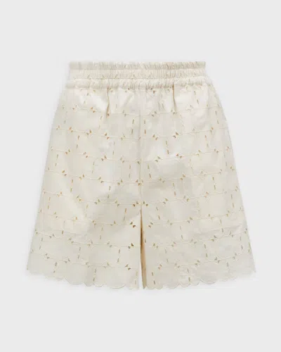 Moncler Shorts Broderie Anglaise Natural