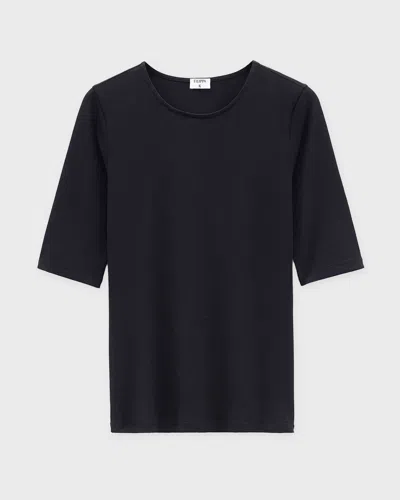 Filippa K T-shirt Cotton Stretch Elbow Sleeve Svart