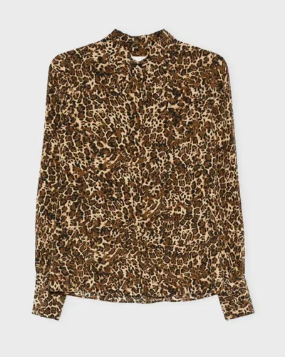 Isabel Marant Animal Patterned Teysa Silk Shirt In Brown