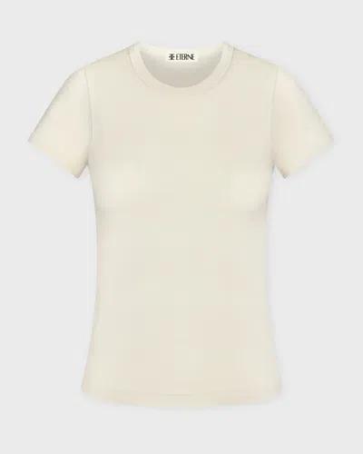 Éterne T-shirt Fitted Crewneck Short Sleeve Creme