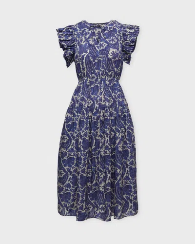 Ulla Johnson Klänning Kairi Flutter Sleeve Midi Blå