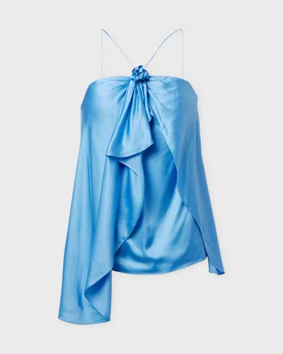 Acne Studios Tufo Draped Satin Halter Minidress