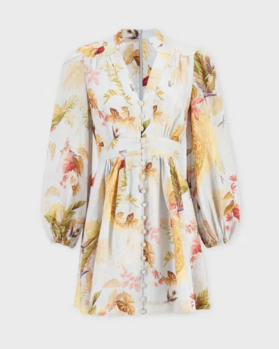 Zimmermann Ascension Linen Plunge Mini Dress