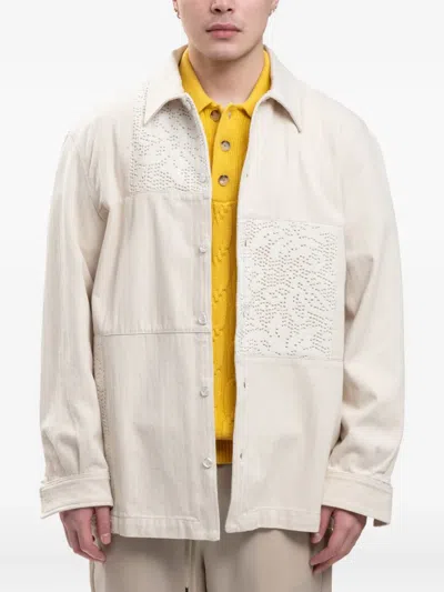 Drôle De Monsieur Patchwork Shirt In Neutral