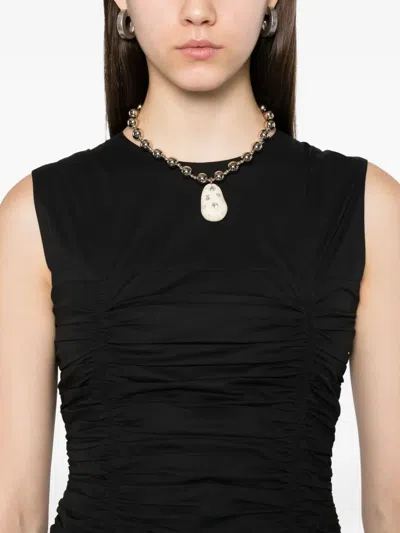 Moschino Knee Length Dress Sleeveless Design In Black