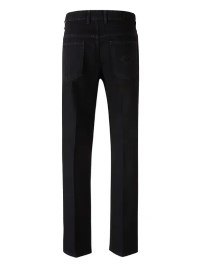Givenchy Straight-leg Cotton Blend Trousers With Subtle Branding In Blue