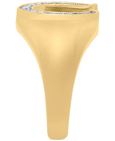 Macy's Men's Diamond Horseshoe Ring (1/3 Ct. T.w.) In 14k Gold-plated Sterling Silver