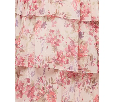 Sl Fashions Plus Size Floral-print Tiered Dress