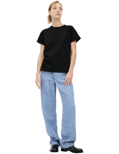 The Row Calibi Silk Blend Crew Neck T-shirt In Black