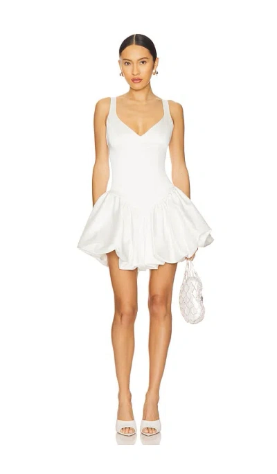 Bardot Oria Bubble Hem Satin Minidress In White