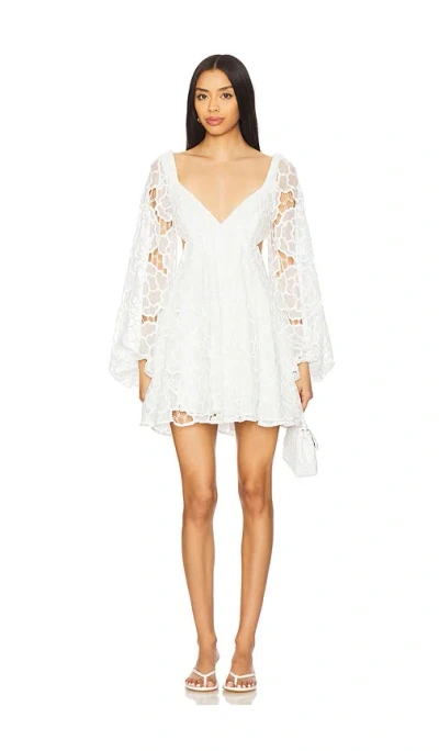Bardot Jovie Long Sleeve Broderie Anglaise Babydoll Dress In White