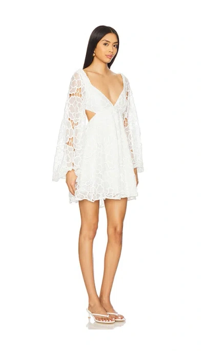 Bardot Jovie Long Sleeve Broderie Anglaise Babydoll Dress In White