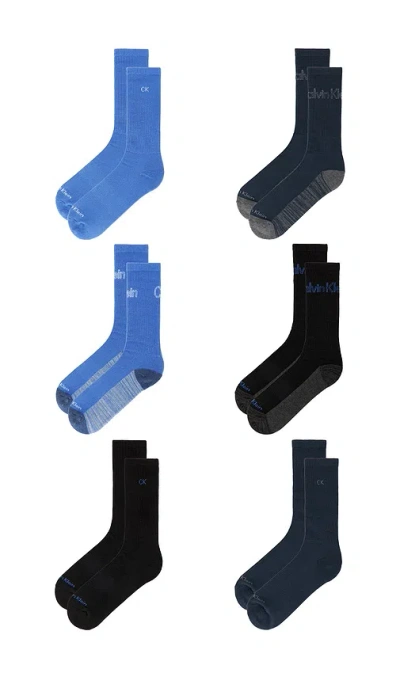 Calvin Klein 6 Pack Recycled Poly Cushion Crew Socks